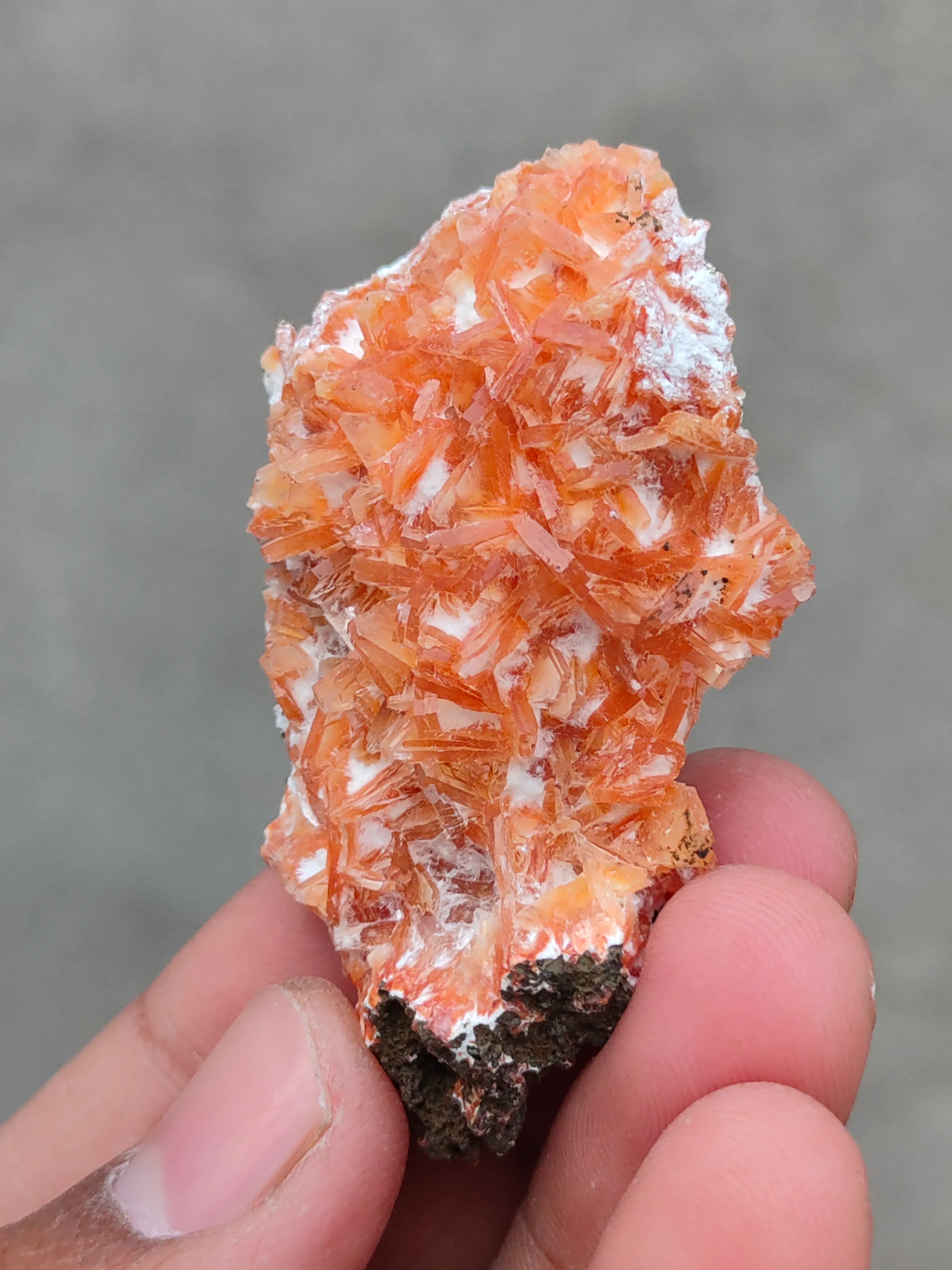Orange Heulendite On Okenite - image 2