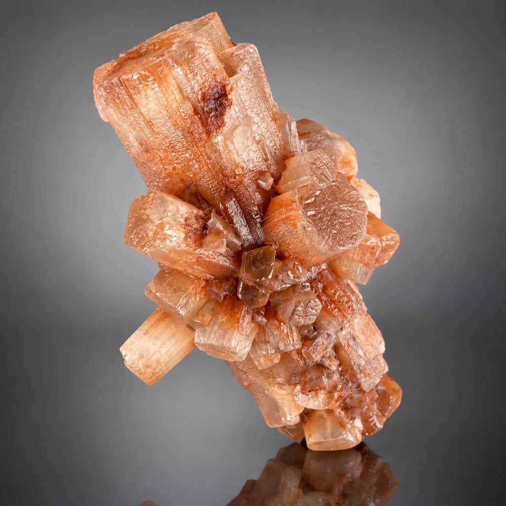 Orange Peach Aragonite Crystals Cluster, Collectors Specimen from Afghanistan - image 5