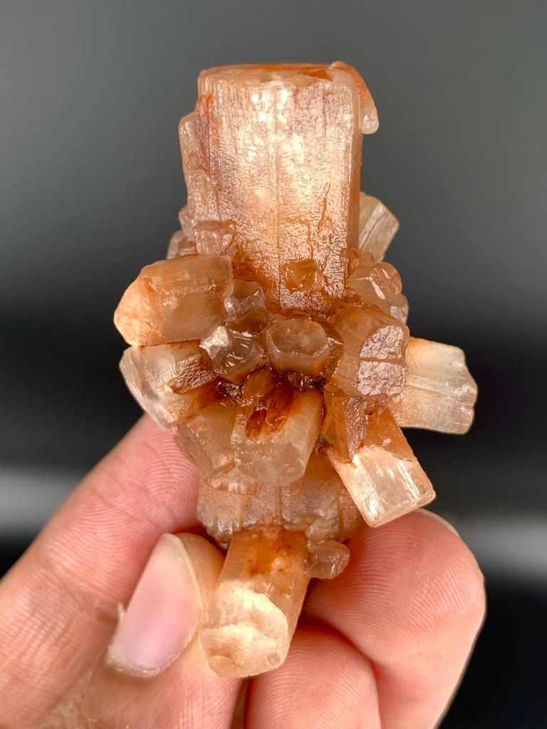 Orange Peach Aragonite Crystals Cluster, Collectors Specimen from Afghanistan - image 6