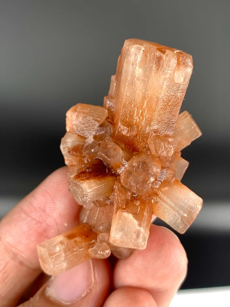 Orange Peach Aragonite Crystals Cluster, Collectors Specimen from Afghanistan - image 8