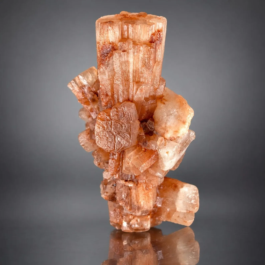Orange Peach Aragonite Crystals Cluster, Collectors Specimen from Afghanistan - image 4