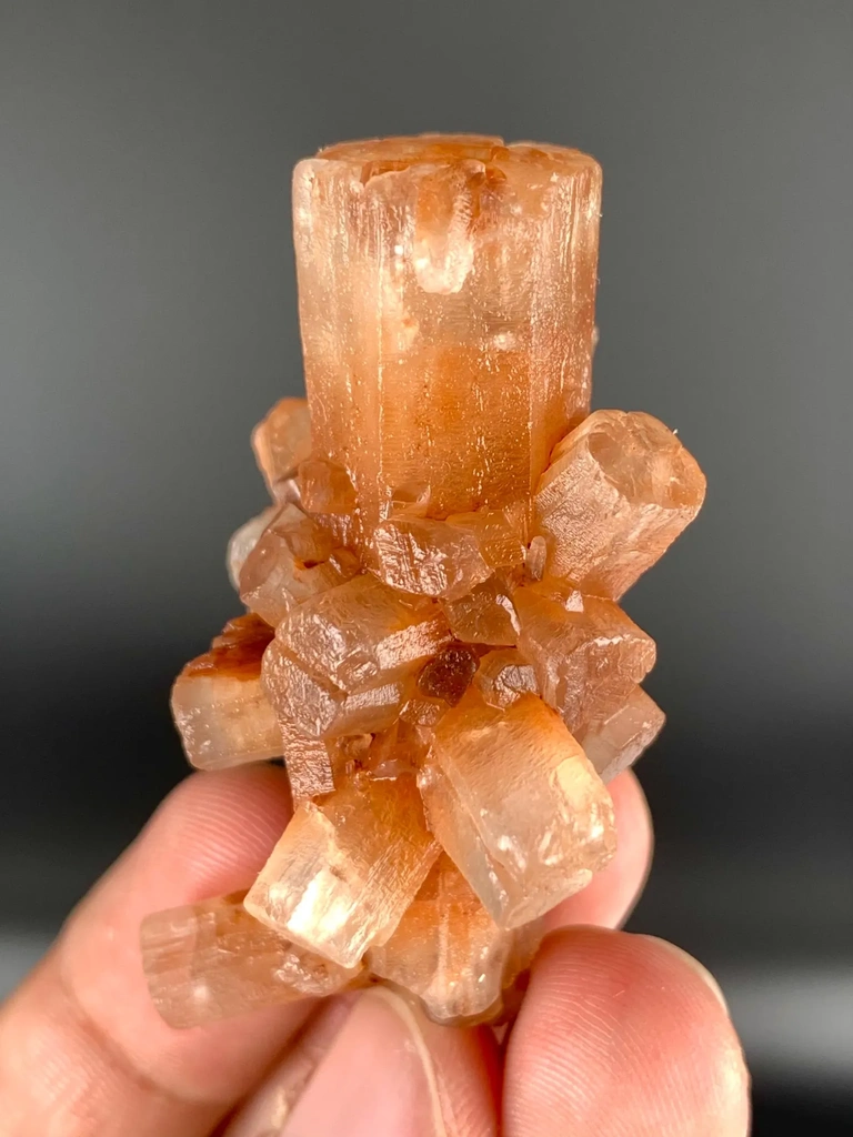 Orange Peach Aragonite Crystals Cluster, Collectors Specimen from Afghanistan - image 7