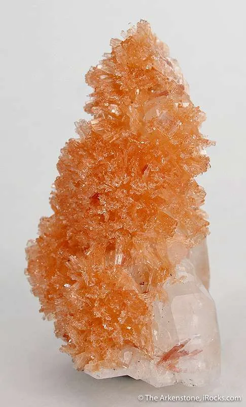 Orange Prehnite on Calcite - image 1