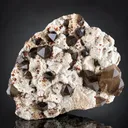 Orange Red Spessartine Garnet combine Smoky Quartz on Matrix from China - image 4