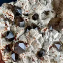 Orange Red Spessartine Garnet combine Smoky Quartz on Matrix from China - image 6