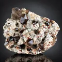 Orange Red Spessartine Garnet combine Smoky Quartz on Matrix from China - image 3