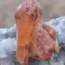 Orange Stilbite on Quartz - image 3