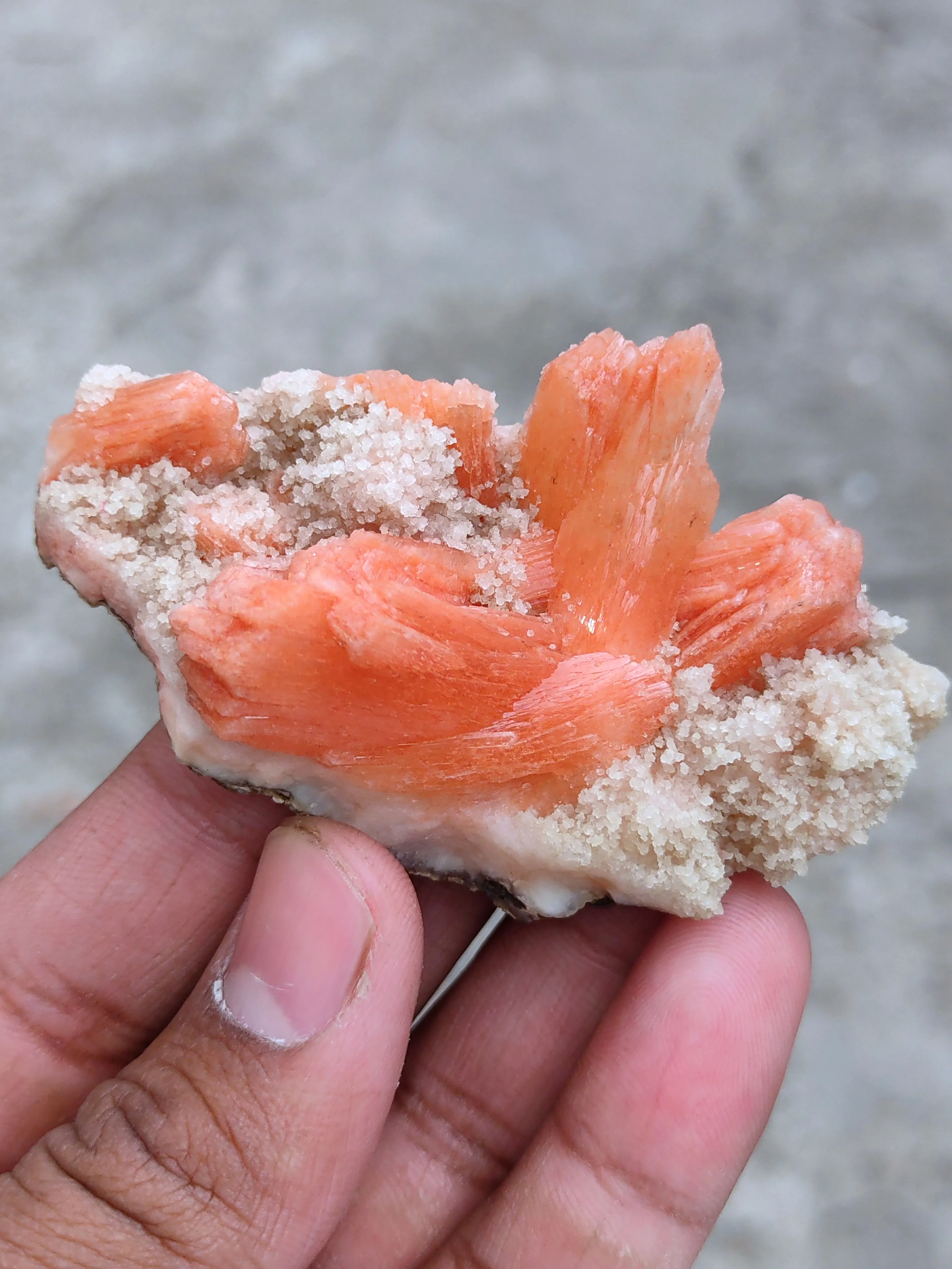 Orange Stilbite With Prehnite. Natural Mineral specimen. - image 4