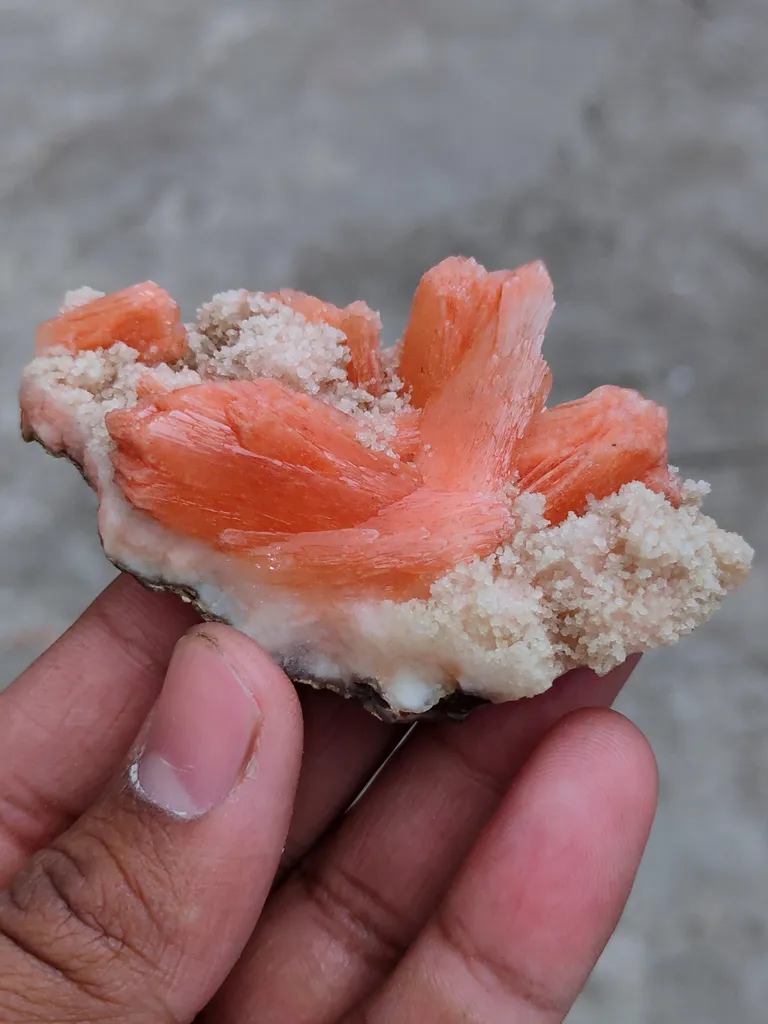 Orange Stilbite With Prehnite. Natural Mineral specimen. - image 6