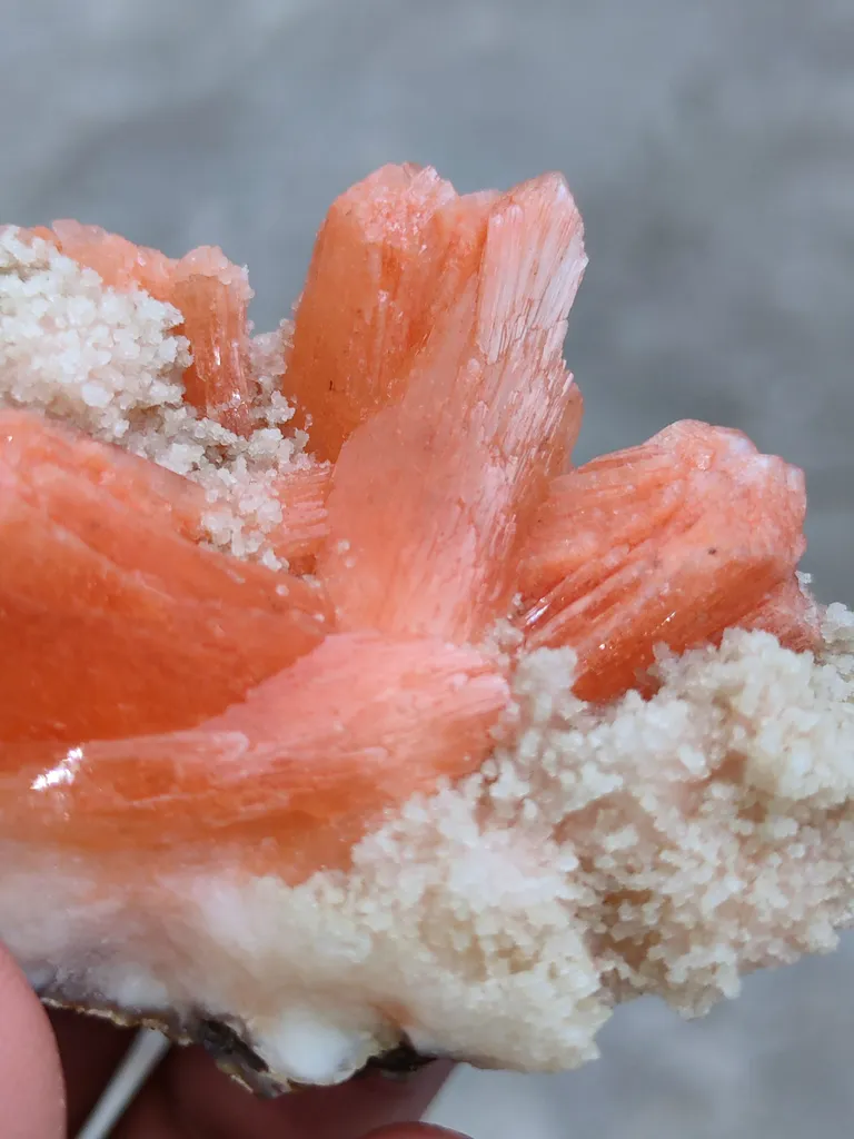 Orange Stilbite With Prehnite. Natural Mineral specimen. - image 5