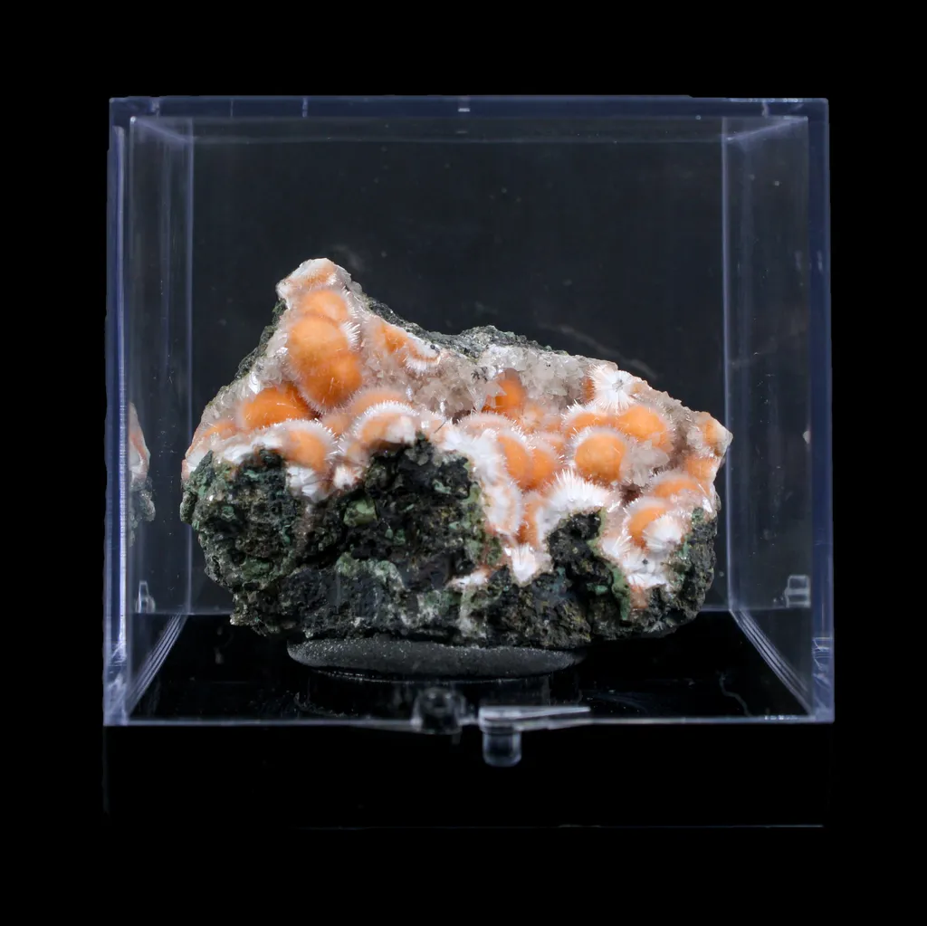 Orange Thomsonite with Mesolite in Perky Box – Rare Indian Zeolite Mineral Specimen from Madhya Pradesh,India - image 4