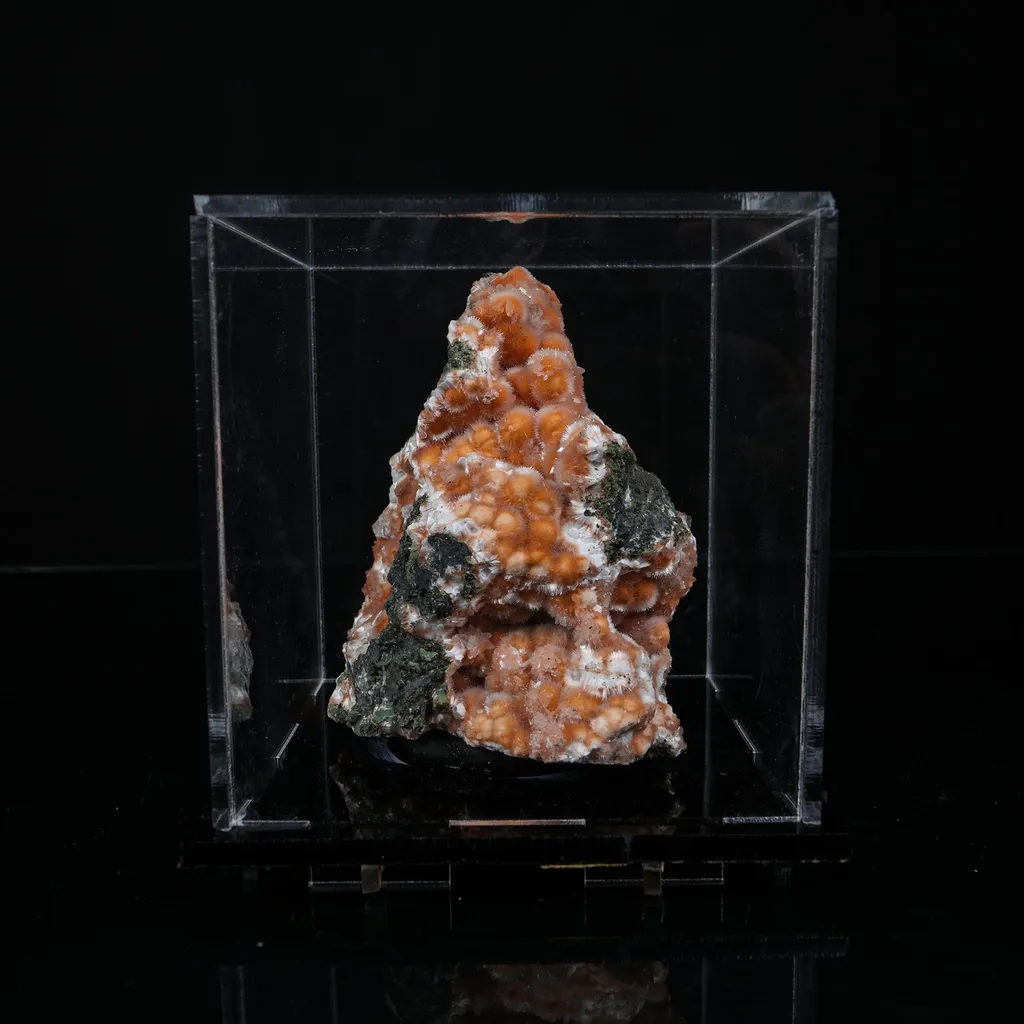 Orange Thomsonite with Mesolite Natural Mineral Specimen from Madhya Pradesh - image 6