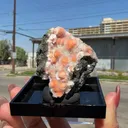 Orange Thomsonite with Mesolite Natural Mineral Specimen from Madhya Pradesh - image 2