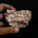 Orange Thomsonite with Mesolite Natural Mineral Specimen from Madhya Pradesh - image 4