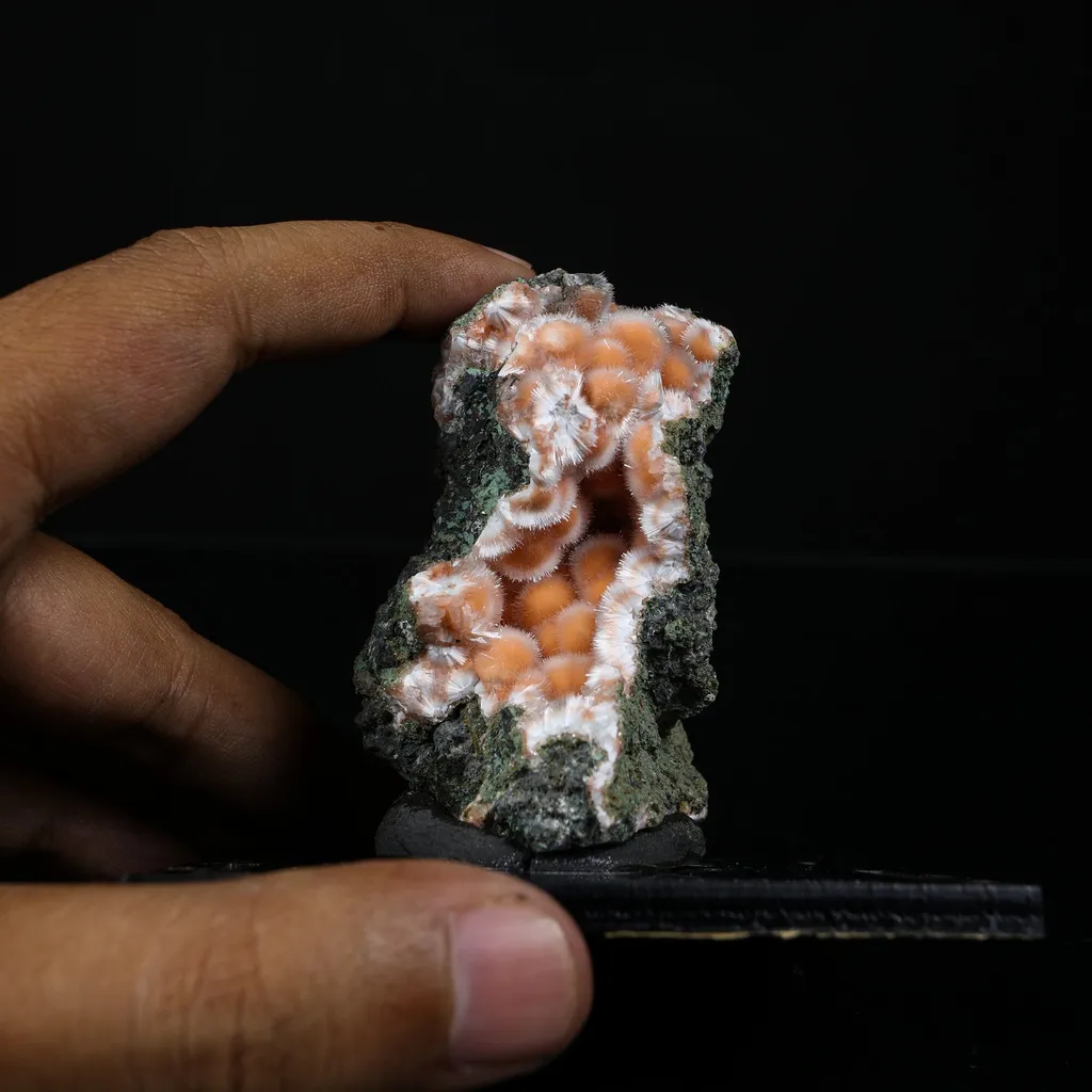 Orange Thomsonite with Mesolite Natural Mineral Specimen from Madhya Pradesh - image 4