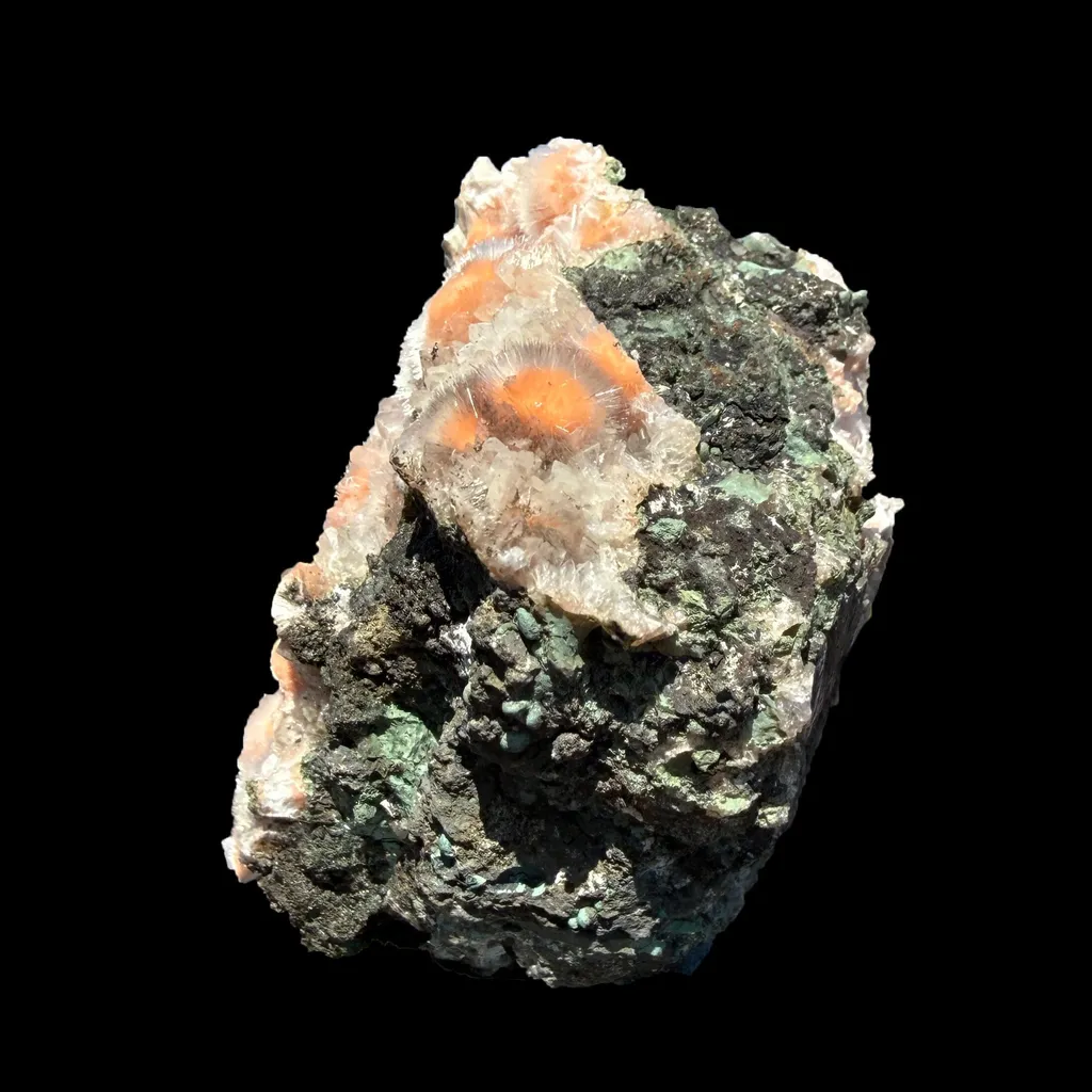 Orange Thomsonite with Mesolite Natural Mineral Specimen from Madhya Pradesh - image 6