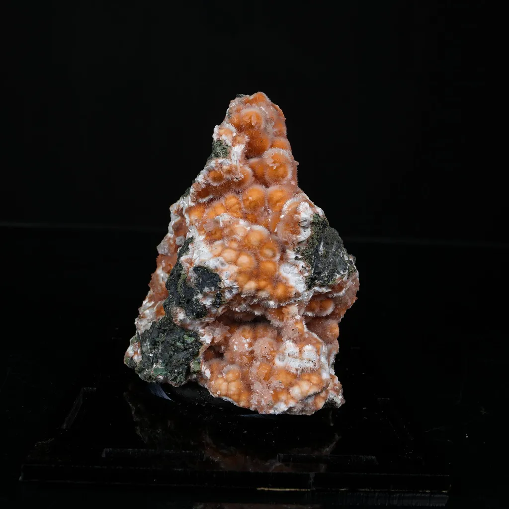 Orange Thomsonite with Mesolite Natural Mineral Specimen from Madhya Pradesh image
