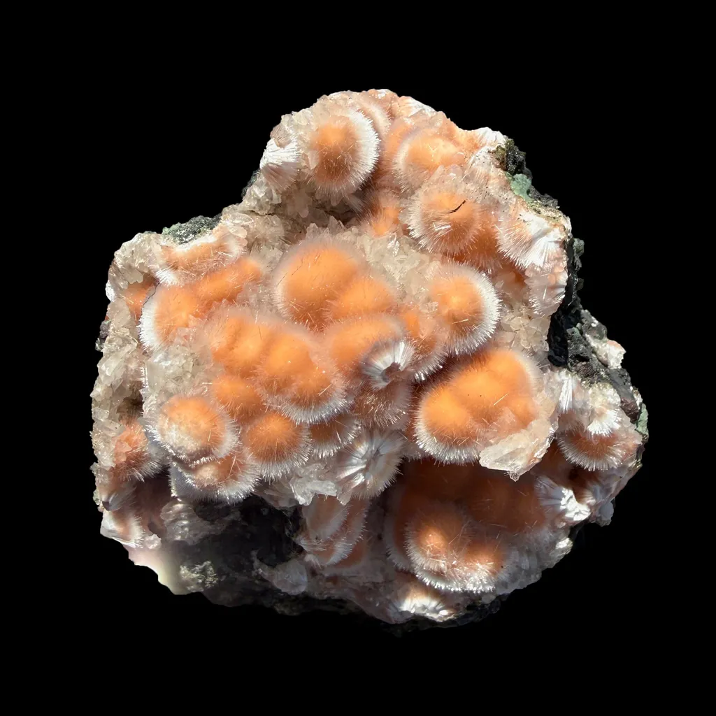 Orange Thomsonite with Mesolite Natural Mineral Specimen from Madhya Pradesh - image 6