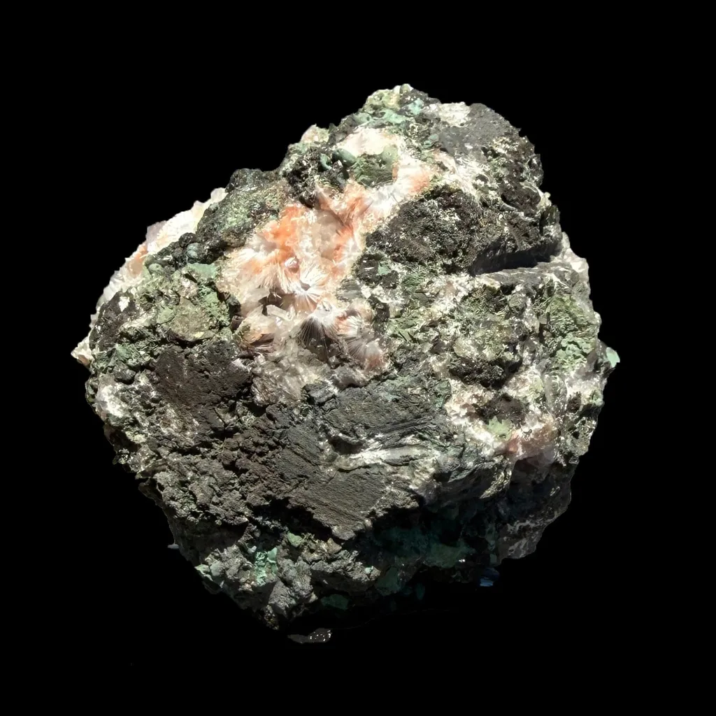 Orange Thomsonite with Mesolite Natural Mineral Specimen from Madhya Pradesh - image 7