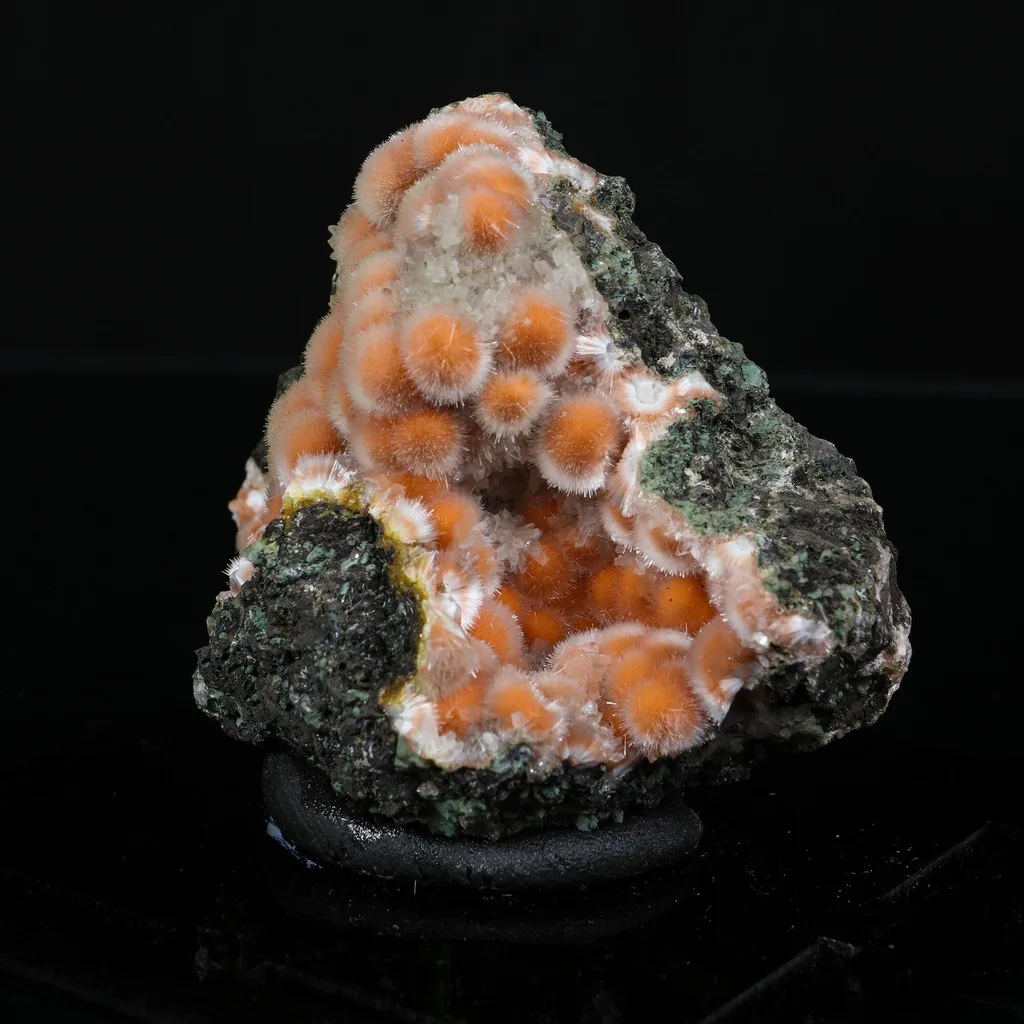 Orange Thomsonite with Mesolite Natural Mineral Specimen from Madhya Pradesh - image 3