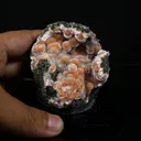 Orange Thomsonite with Mesolite Natural Mineral Specimen from Madhya Pradesh - image 4