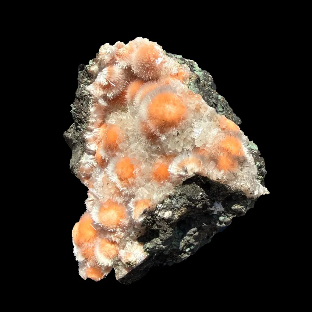 Orange Thomsonite with Mesolite Natural Mineral Specimen from Madhya Pradesh - image 5