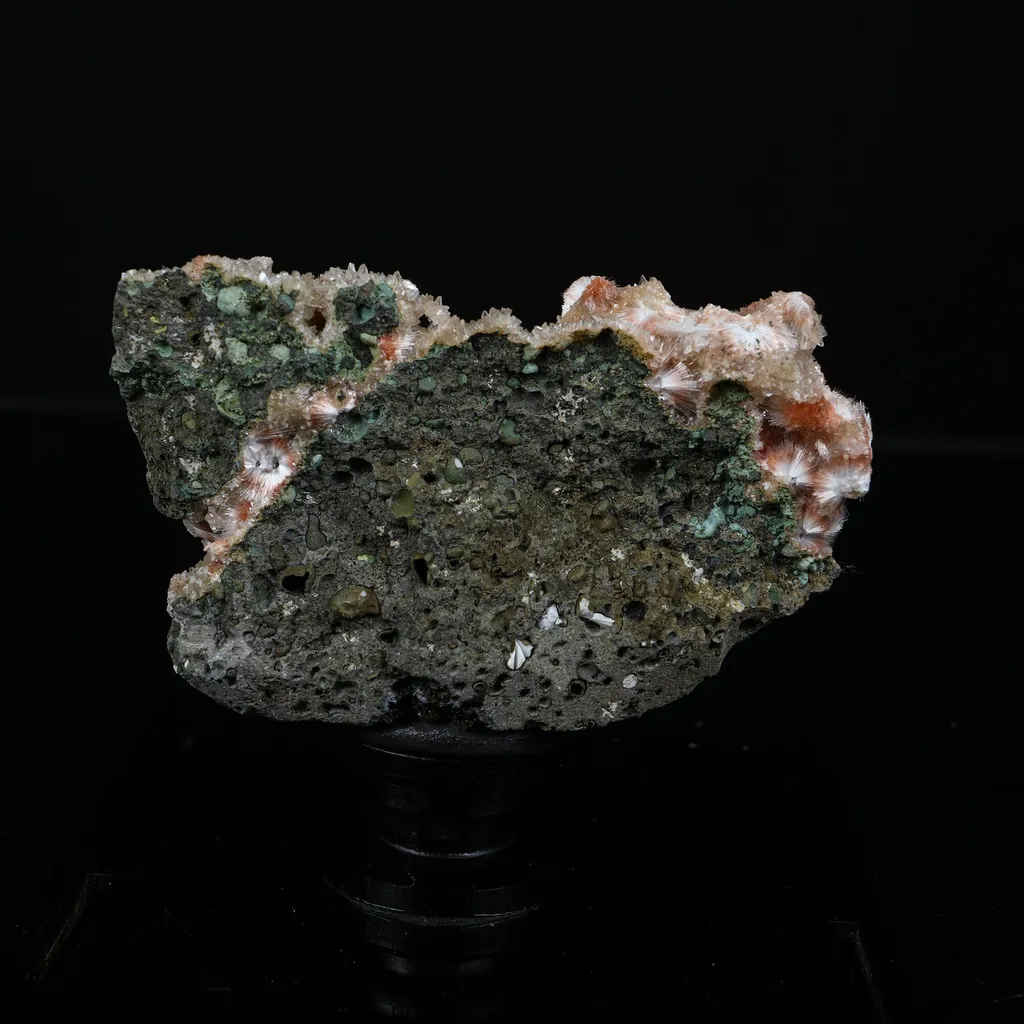 Orange Thomsonite with Mesolite Natural Mineral Specimen from Madhya Pradesh - image 5