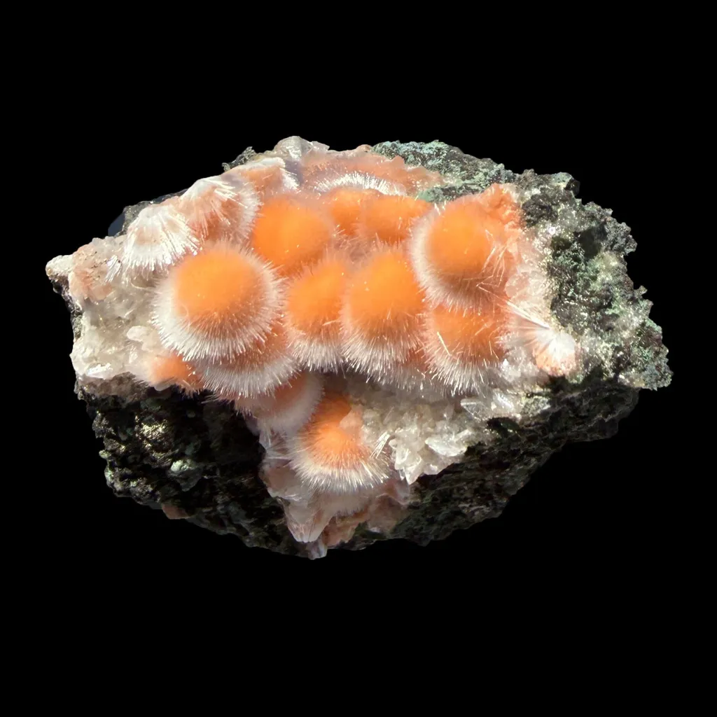 Orange Thomsonite with Mesolite Natural Mineral Specimen from Madhya Pradesh - image 3