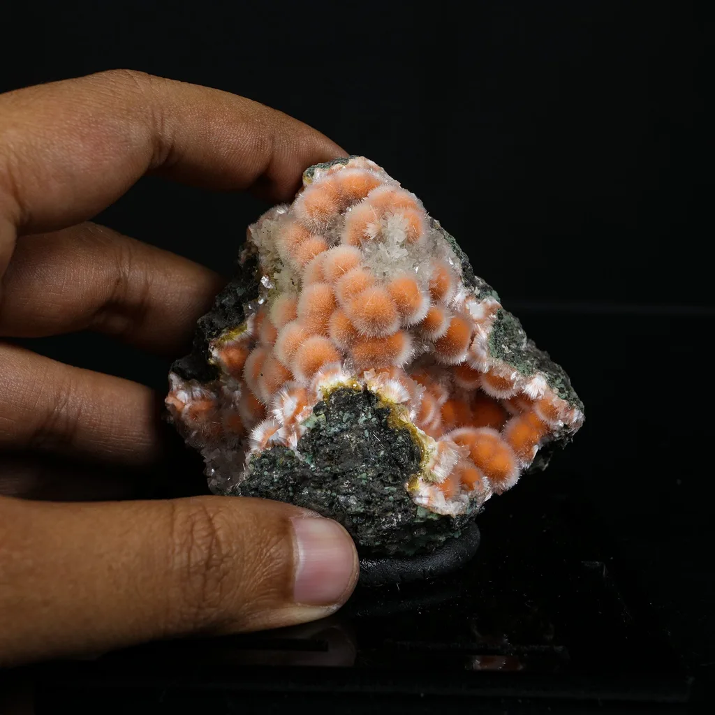 Orange Thomsonite with Mesolite Natural Mineral Specimen from Madhya Pradesh - image 5