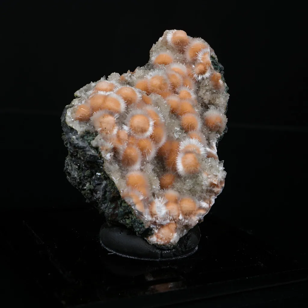 Orange Thomsonite with Mesolite Natural Mineral Specimen from Madhya Pradesh - image 3