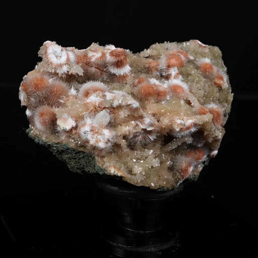 Orange Thomsonite with Mesolite Natural Mineral Specimen from Madhya Pradesh - image 3