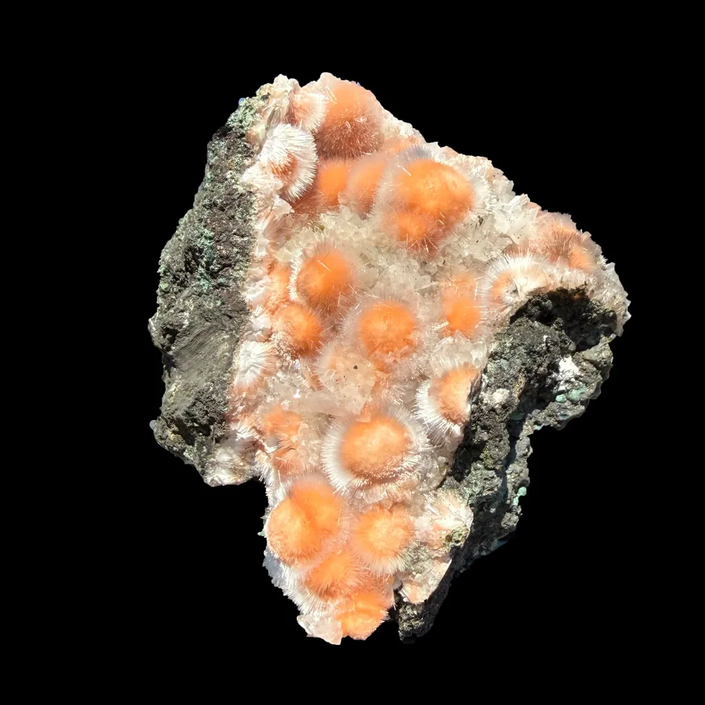 Orange Thomsonite with Mesolite Natural Mineral Specimen from Madhya Pradesh - image 3