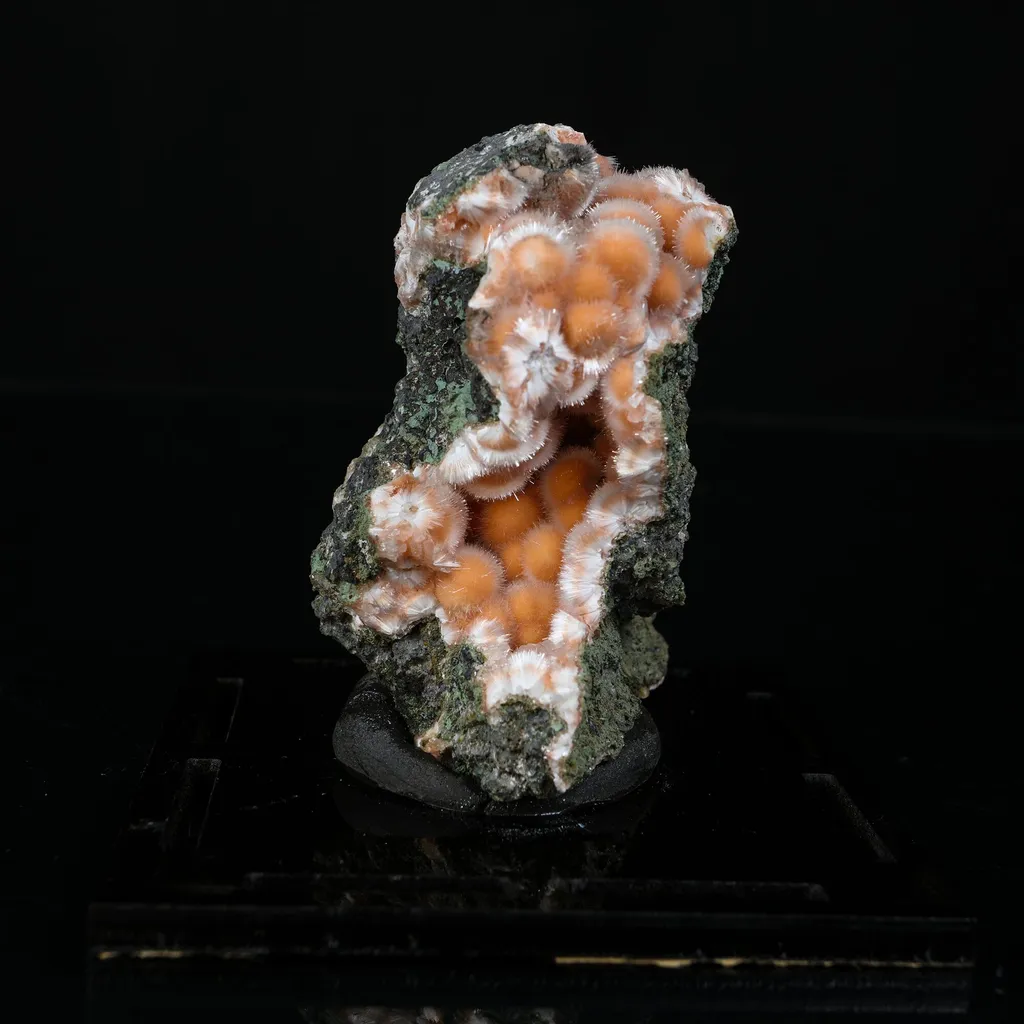 Orange Thomsonite with Mesolite Natural Mineral Specimen from Madhya Pradesh image
