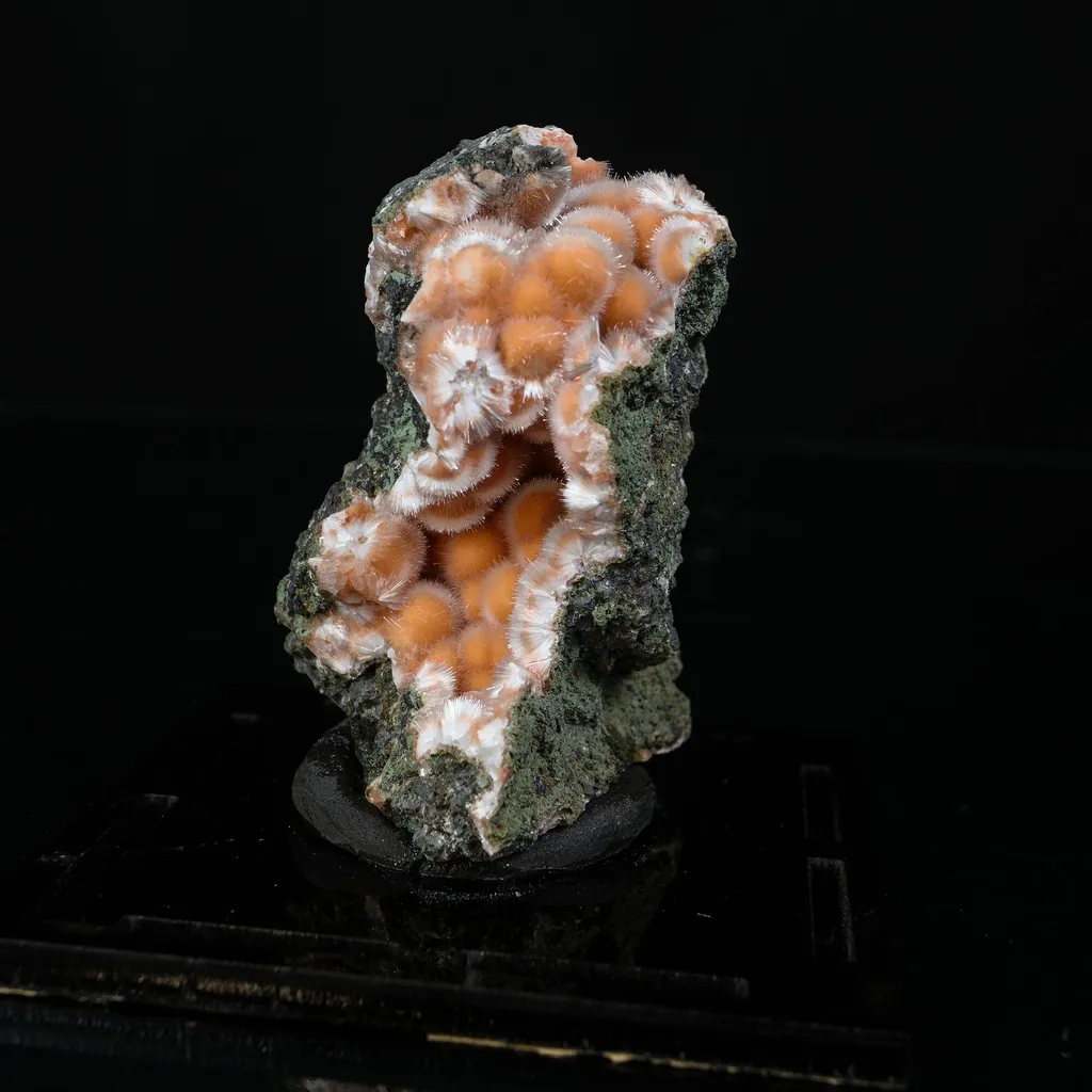 Orange Thomsonite with Mesolite Natural Mineral Specimen from Madhya Pradesh - image 2