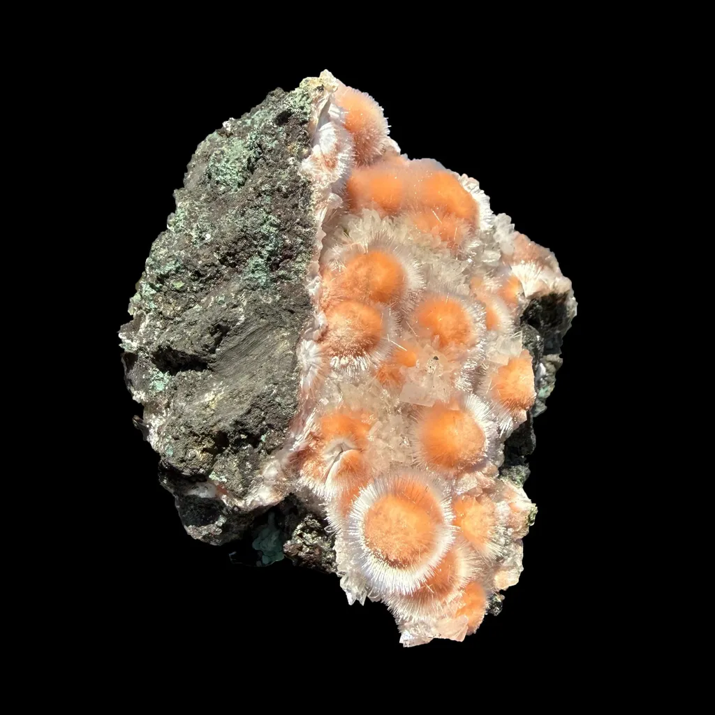 Orange Thomsonite with Mesolite Natural Mineral Specimen from Madhya Pradesh - image 4