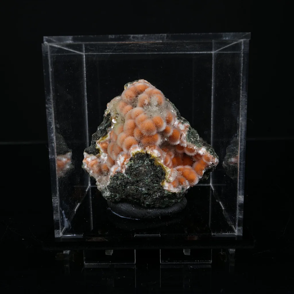 Orange Thomsonite with Mesolite Natural Mineral Specimen from Madhya Pradesh - image 4