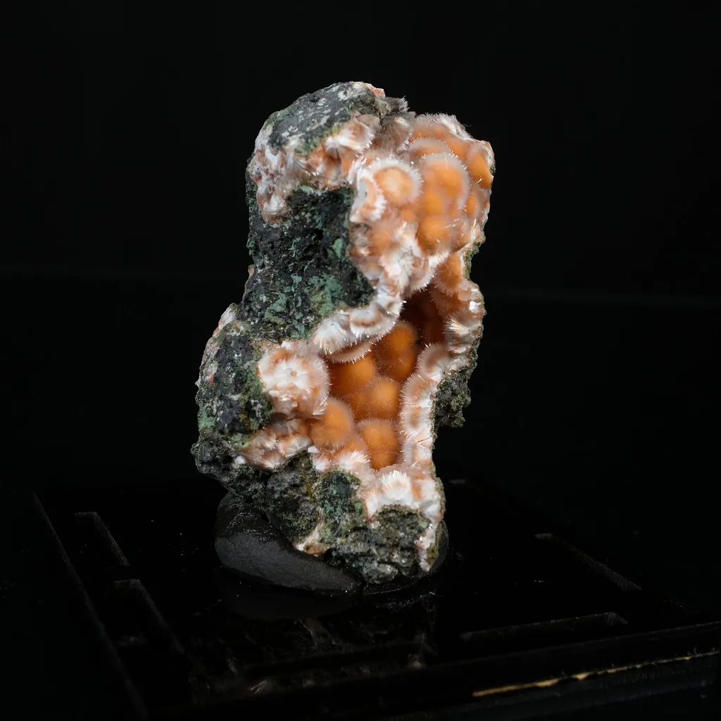Orange Thomsonite with Mesolite Natural Mineral Specimen from Madhya Pradesh - image 3
