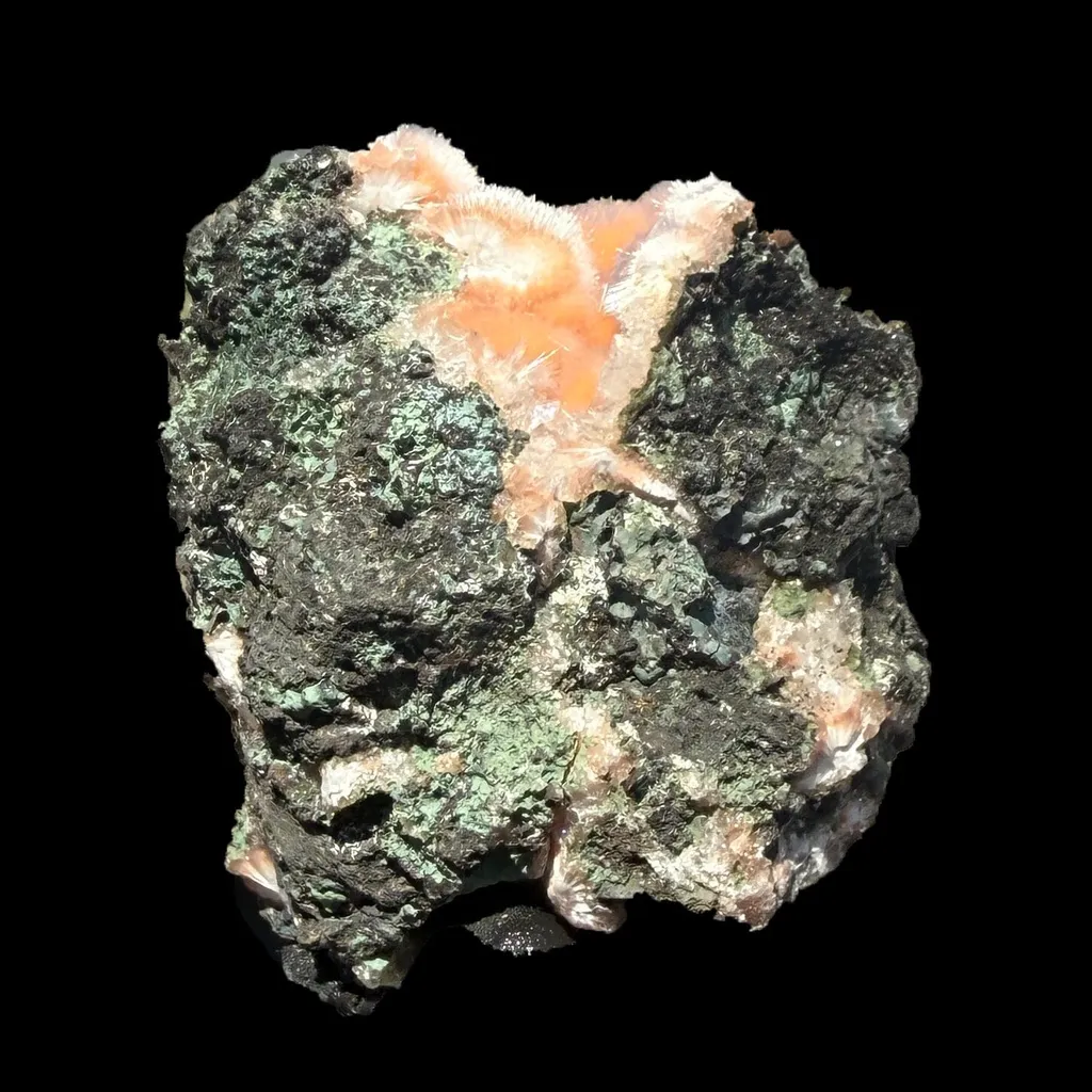 Orange Thomsonite with Mesolite Natural Mineral Specimen from Madhya Pradesh - image 6