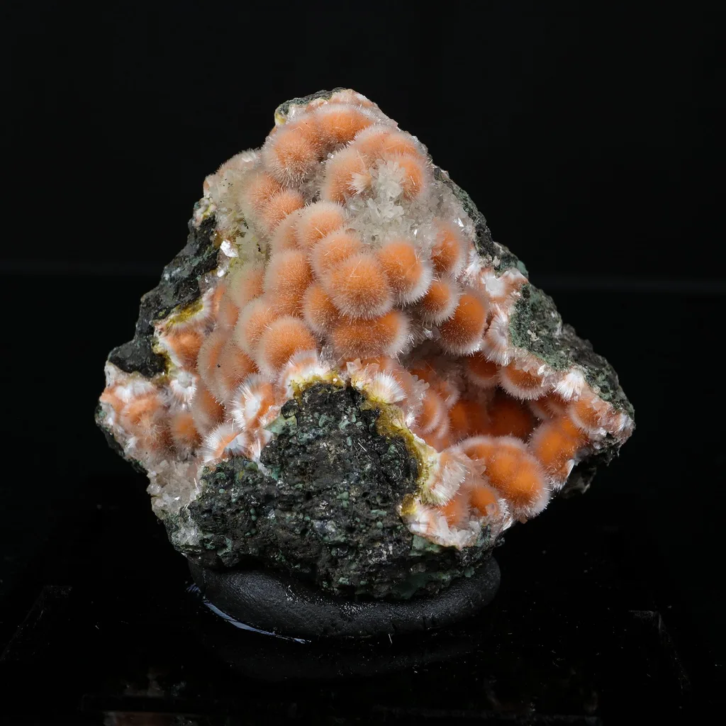 Orange Thomsonite with Mesolite Natural Mineral Specimen from Madhya Pradesh image