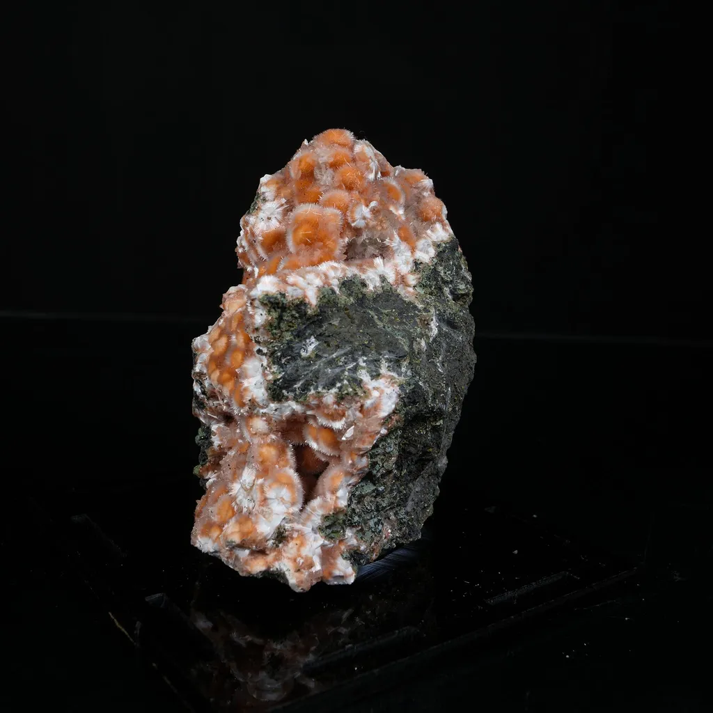 Orange Thomsonite with Mesolite Natural Mineral Specimen from Madhya Pradesh - image 3