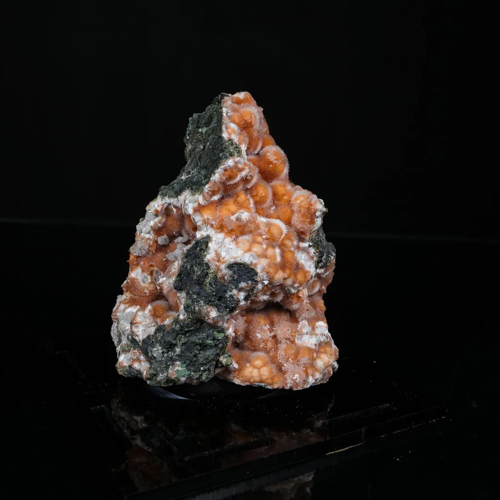 Orange Thomsonite with Mesolite Natural Mineral Specimen from Madhya Pradesh - image 2