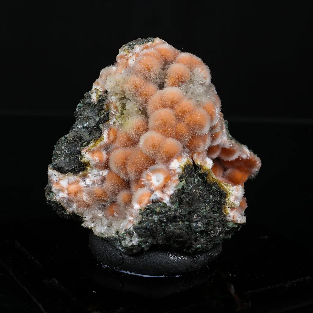 Orange Thomsonite with Mesolite Natural Mineral Specimen from Madhya Pradesh - image 2