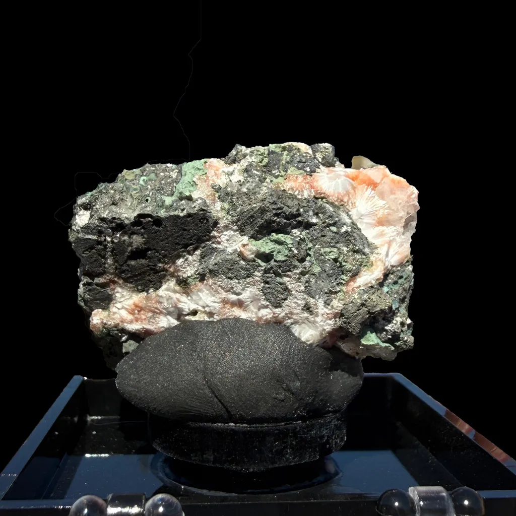 Orange Thomsonite with Mesolite Natural Mineral Specimen from Madhya Pradesh - image 6