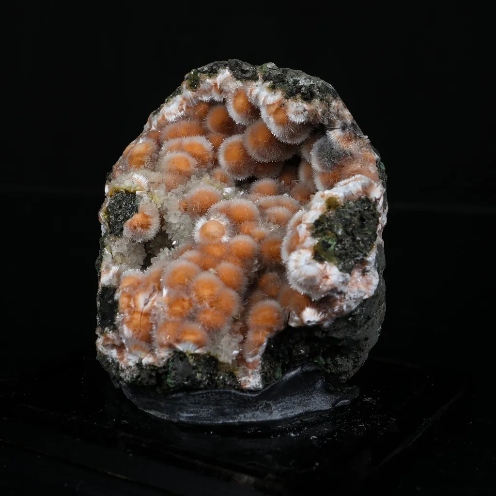 Orange Thomsonite with Mesolite Natural Mineral Specimen from Madhya Pradesh - image 2