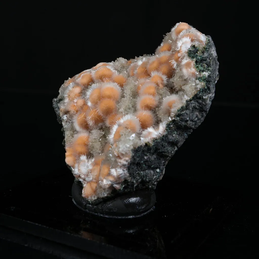Orange Thomsonite with Mesolite Natural Mineral Specimen from Madhya Pradesh - image 2