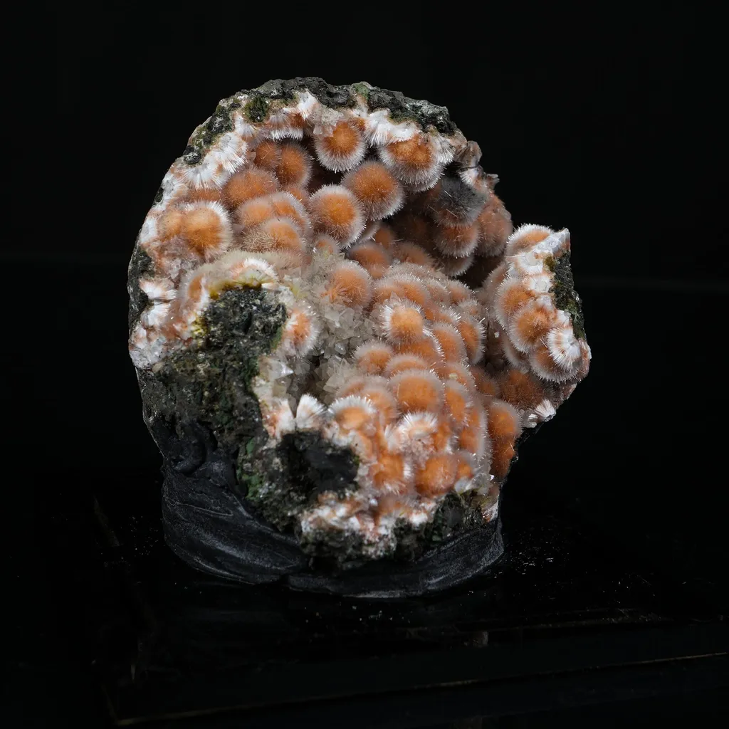 Orange Thomsonite with Mesolite Natural Mineral Specimen from Madhya Pradesh - image 3
