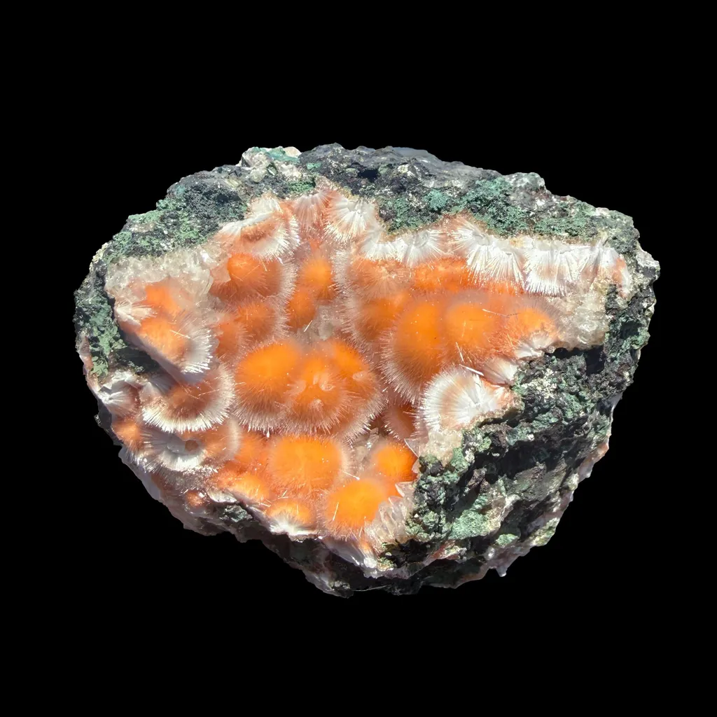 Orange Thomsonite with Mesolite Natural Mineral Specimen from Madhya Pradesh, India DKT84 - image 3