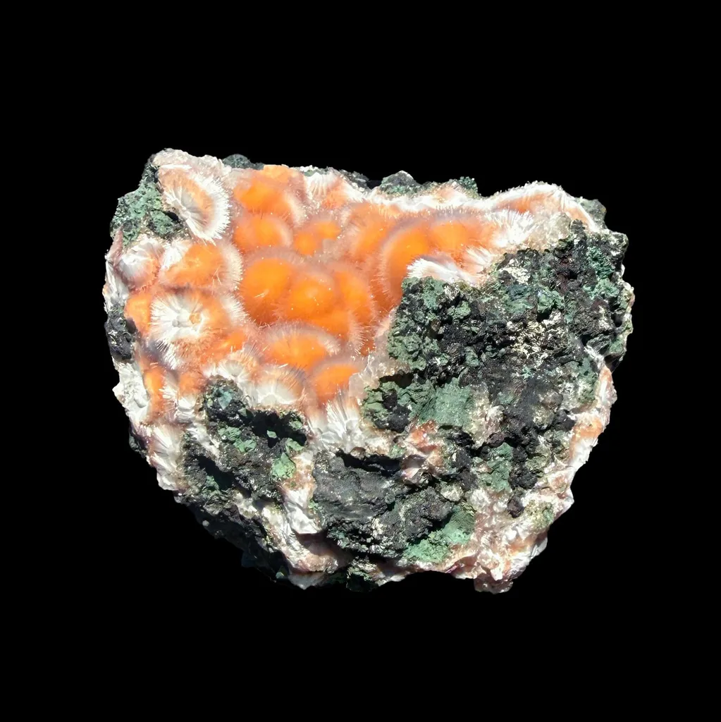 Orange Thomsonite with Mesolite Natural Mineral Specimen from Madhya Pradesh, India DKT84 - image 5