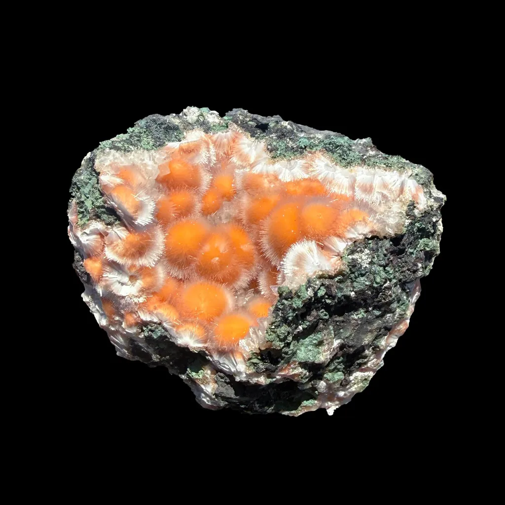 Orange Thomsonite with Mesolite Natural Mineral Specimen from Madhya Pradesh, India DKT84 - image 4