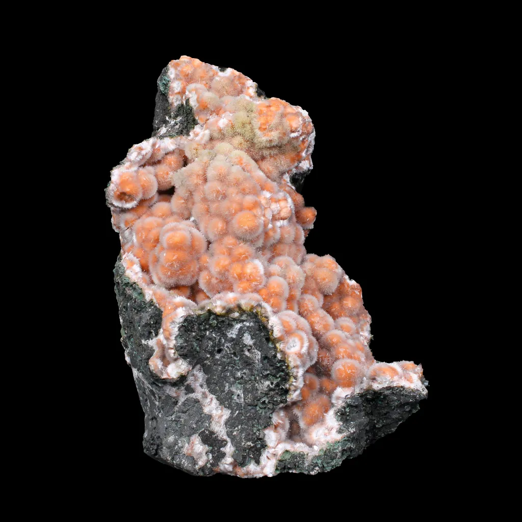 Orange Thomsonite with Mesolite on Matrix – Big Size Freestanding Collector Mineral Natural Zeolite Specimen from Madhya Pradesh, India image
